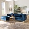 Baxton Studio Giselle Blue Velvet Gold Finished Left Facing Sectional with Chaise 159-9869 - alternate 4